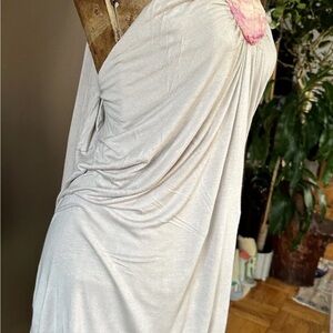 All Saints Beige avant garde drape,pink tye dye silk goddess dress US 6(UK 8)
